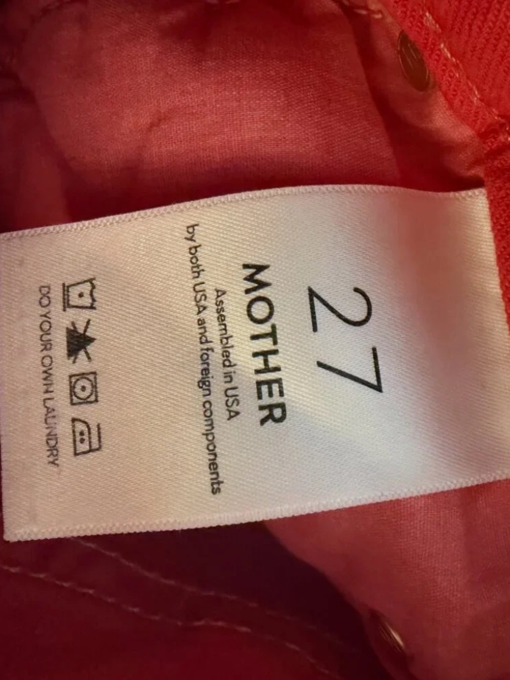 NWOT Mother High-Rise Skinny Ankle Jeans - Coral Red - Size 27 MSRP $228 - Picture 4 of 4